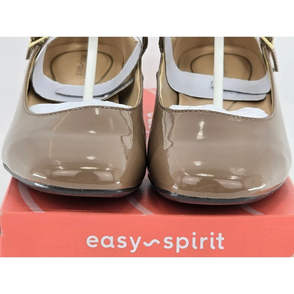 Easy Spirit Janica3 Mary Jane Pumps Womens 8.5 Brown Patent Block Heel - NEW